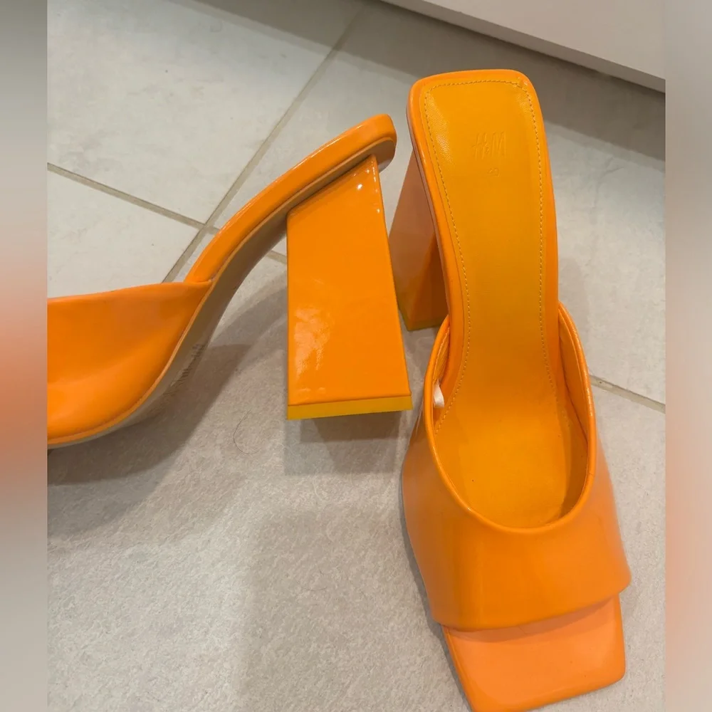 H&M Orange Slip-on Heels - Picture 2 of 3